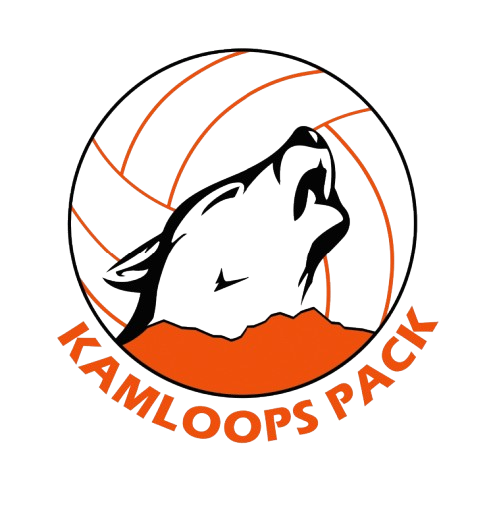 Kamloops Pack wolf and volleyball logo